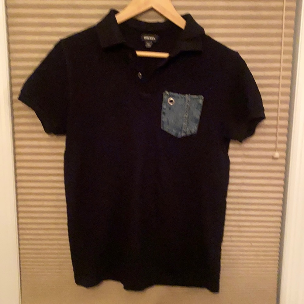 Diesel boys black polo  shirt